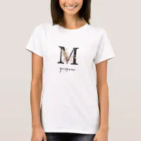 Black Flower Monogram Tee