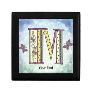 floral Monogram M Gift Box