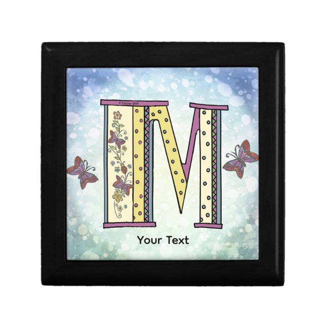 floral Monogram M  Gift Box (Front)