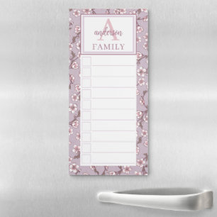 Floral Monogram Magnetic To-Do List Pad