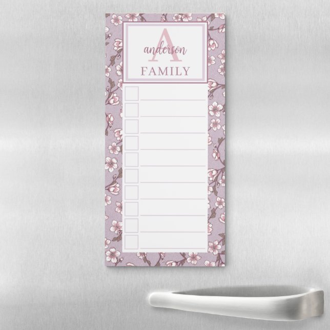 Floral Monogram Magnetic To-Do List Pad (In Situ)