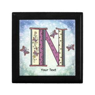 floral Monogram N Gift Box