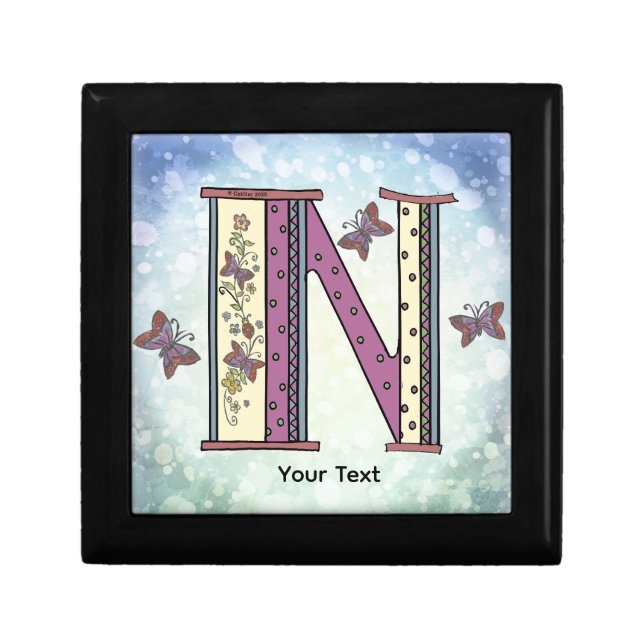 floral Monogram N  Gift Box (Front)
