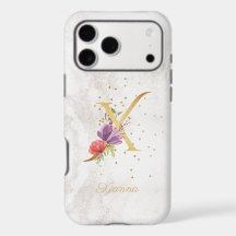Floral Monogram Name Initial X Letter Personalize