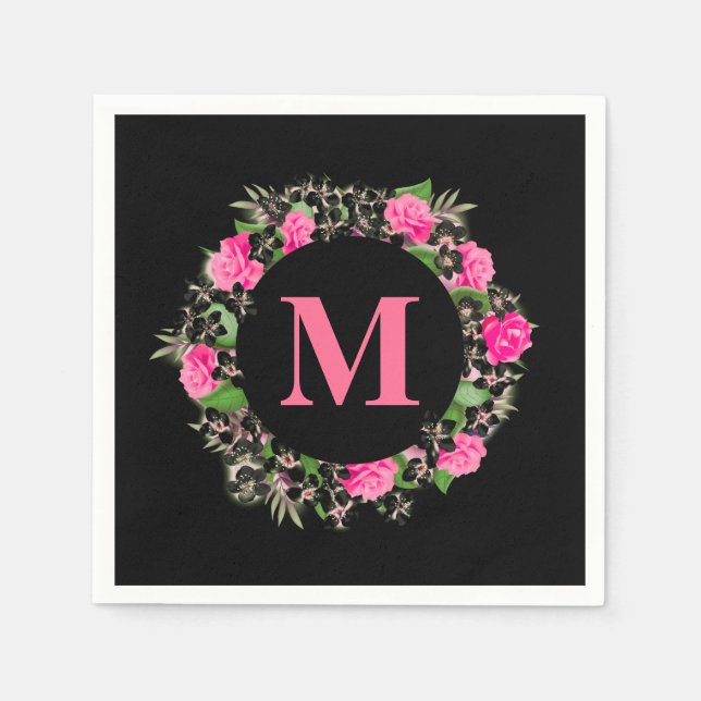 Floral Monogram Napkins (Front)
