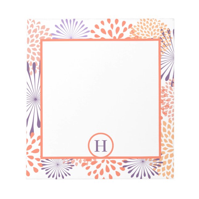 Floral Monogram  Notepad (Front)