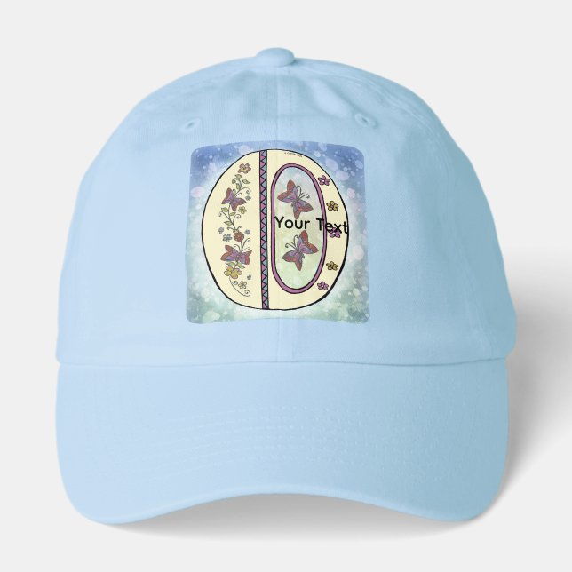 floral Monogram O  Hat (Front)