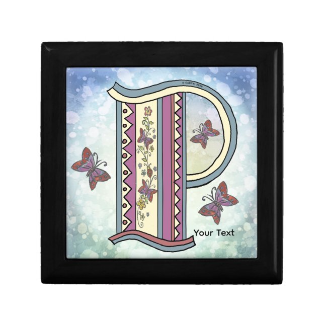 floral Monogram P  Gift Box (Front)