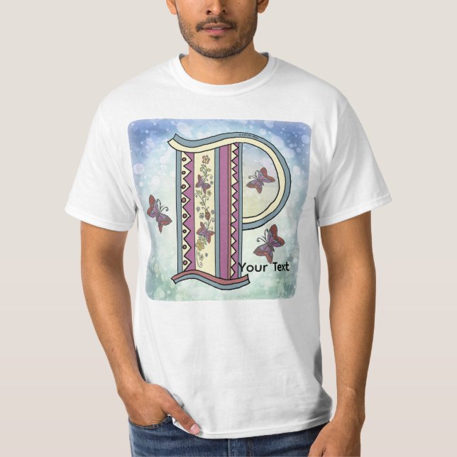 floral Monogram P t-shirt (Front)