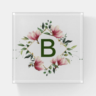 Floral Monogram Paperweight