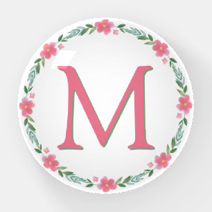 Floral Monogram Paperweight