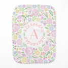 Floral Monogram Pastel Baby Girl Burp Cloth Floral Monogram Pastel Baby Girl Burp Cloth