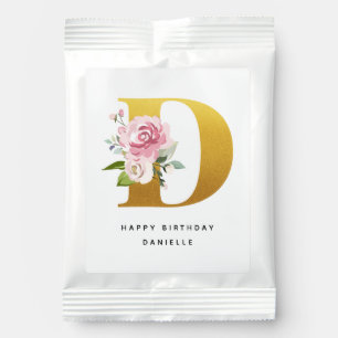 Floral Monogram Personalized Name Birthday Party Lemonade Drink Mix