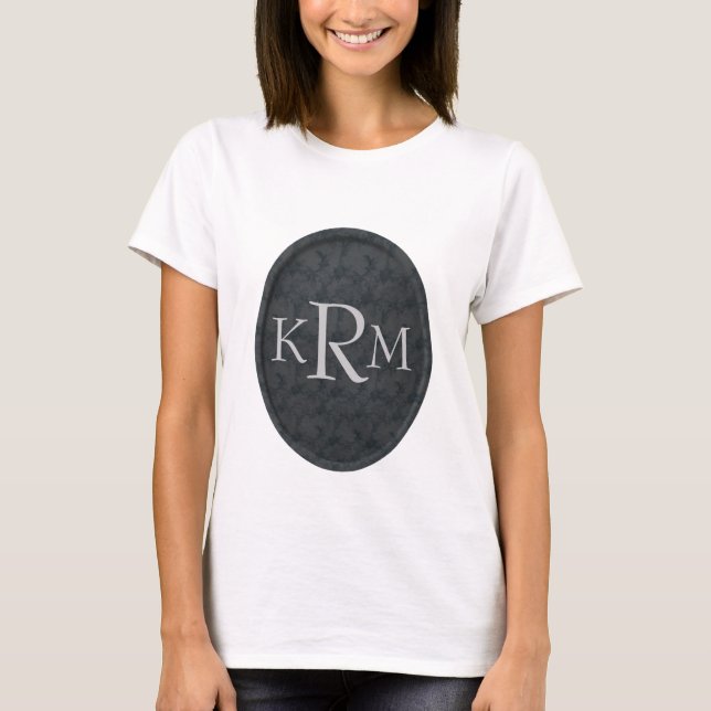Floral Monogram Personalized Your Initials T-Shirt (Front)