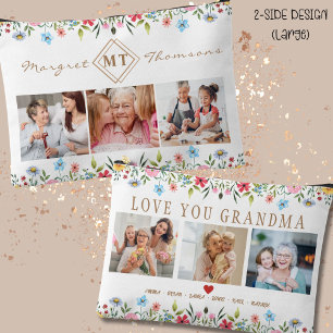 Floral Monogram Photo Accessory Pouch To Mom 