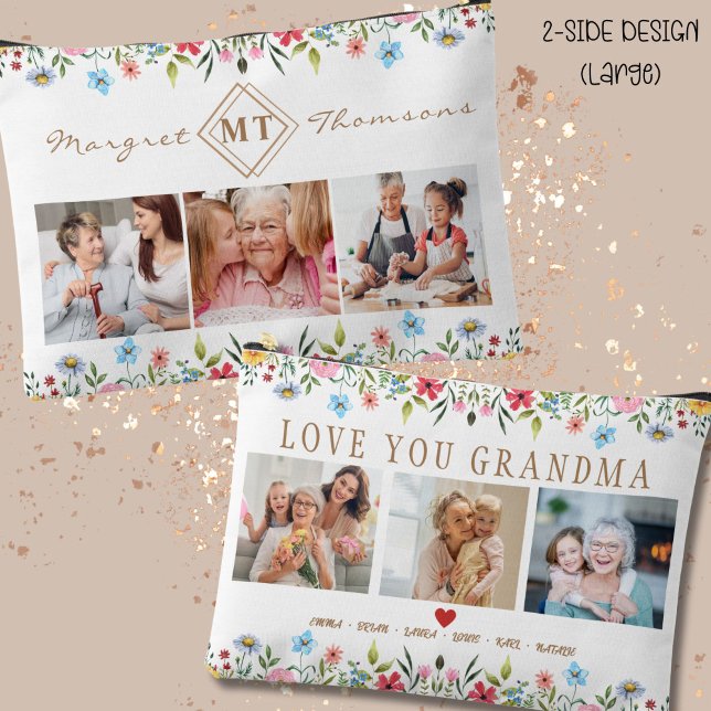 Floral Monogram Photo Accessory Pouch To Mom  (Creator Uploaded)