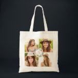Floral Monogram Photo Collage Custom Tote Bag<br><div class="desc">This lovely design can be customized to your favorite color combinations. Makes a great gift! Find stylish stationery and gifts at our shop: www.berryberrysweet.com.</div>