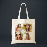 Floral Monogram Photo Collage Custom Tote Bag<br><div class="desc">This lovely design can be customized to your favorite color combinations. Makes a great gift! Find stylish stationery and gifts at our shop: www.berryberrysweet.com.</div>