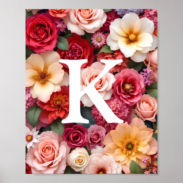Floral Monogram  Poster (Front)