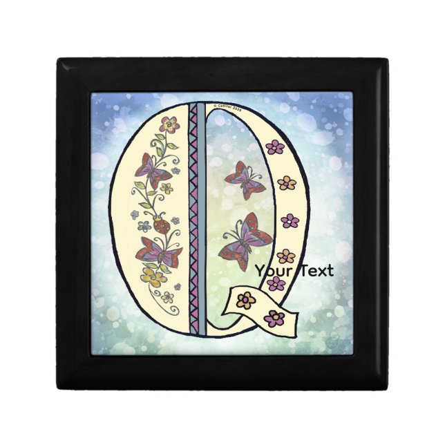 floral Monogram Q  Gift Box (Front)