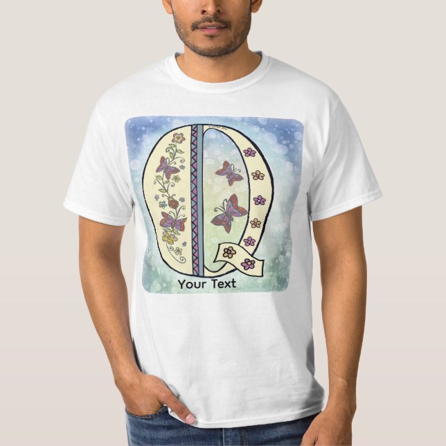 floral Monogram Q t-shirt (Front)