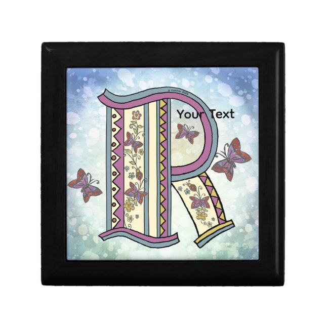 floral Monogram R  Gift Box (Front)