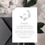 Floral Monogram Sketched Wreath Wedding Details Enclosure Card
