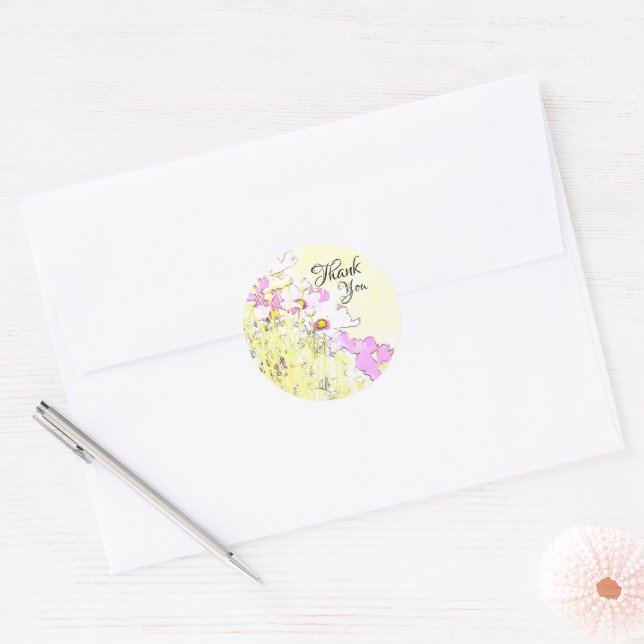 Floral Monogram Sticker (Envelope)