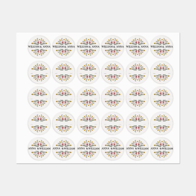 FLORAL MONOGRAM STICKERS (Sheet)
