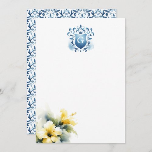 Floral Monogram Thank You Cards Majestic Crest