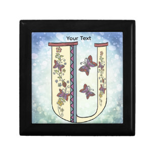 floral Monogram U Gift Box