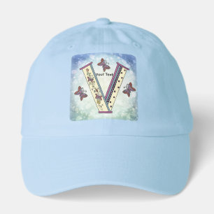 floral Monogram V Hat