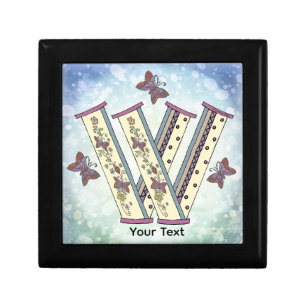 floral Monogram W Gift Box