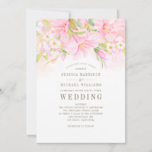 Floral Monogram Watercolor Blush Pink Boho Wedding