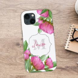 Floral Monogram Watercolor Pink Modern Case-Mate i iPhone 13 Case