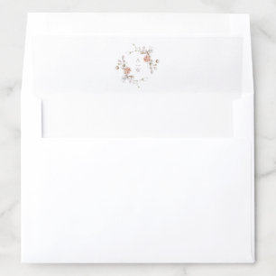 Floral Monogram Wedding Envelope Liner