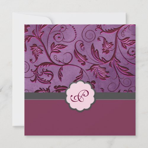 Floral Monogram Wedding Invitation