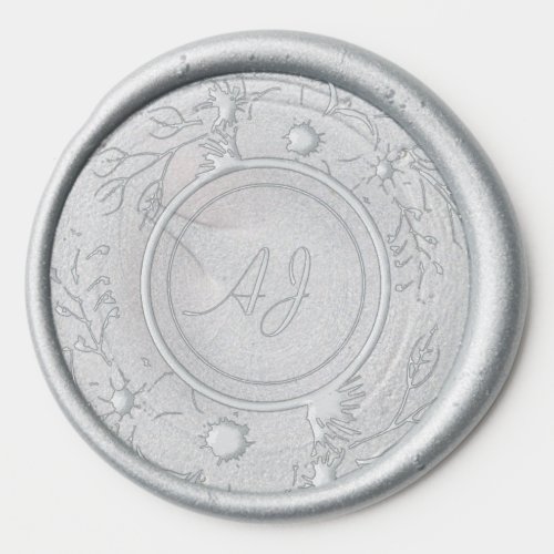 Floral Monogram Wedding Wax Seal Sticker