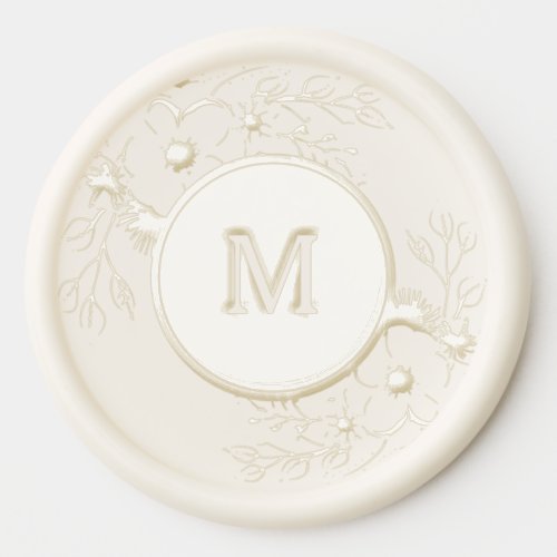 Floral Monogram Wedding Wax Seal Sticker