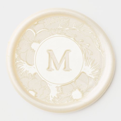 Floral Monogram Wedding Wax Seal Sticker