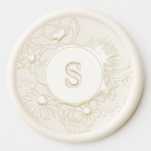Floral Monogram Wedding Wax Seal Sticker