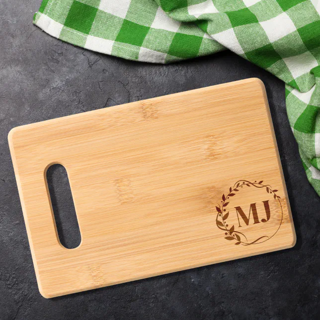 Discover Floral Monogram Wreath Kitchen Charcuterie  Cutting Board