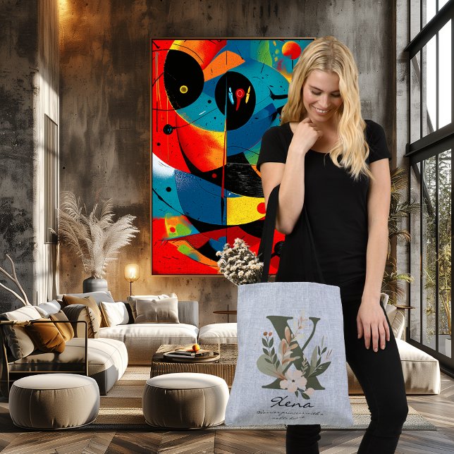 Floral Monogram X – Bold Botanical Letter Design Crossbody Bag (Creator Uploaded)