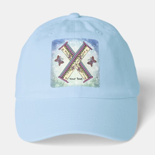 floral Monogram X  Hat