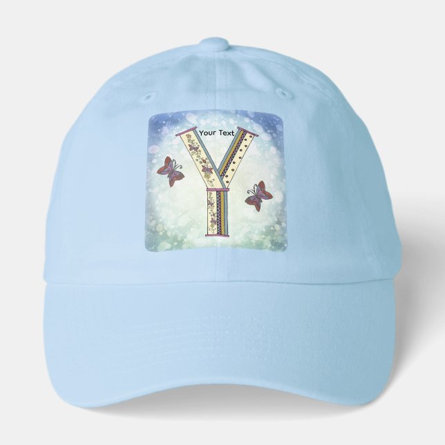 floral Monogram Y  Hat (Front)