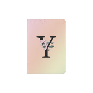 Floral Monogram Y Passport Cover Holder