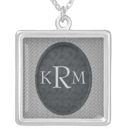 Floral Monogram Your Initials Silver Plated Necklace