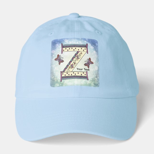 floral Monogram Z Hat (Front)