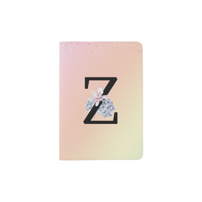 Floral Monogram Z Passport Cover Holder (Front)