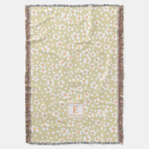 Floral Monogrammed Blanket Custom name